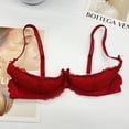 thumbnail image 5 of Quarter Cup Bra Soft Bras Open Cup Bra Sports Bras Cupless Bra Comfort Bra Stretch Bras for Women,Red,70B, 5 of 8