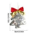 thumbnail image 3 of Sequins Christmas Tree Shape Hanging Ornaments Home Party Decor,Glitter Christmas Tree Decor Red and Silver Christmas Decorations(C), 3 of 6