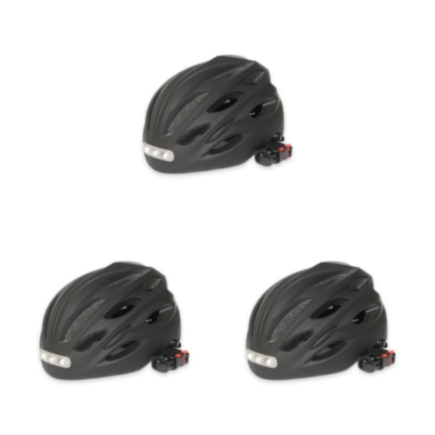 Casco de bicicleta Toystoory con luz LED de PE negro L ajustable para hombres y mujeres