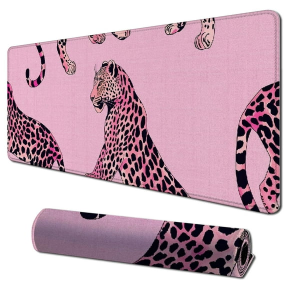 Mouse Pad,Leopard Mouse Pad for Desk,Hot Pink Mouse Pad,Pink Desk Accessories for Women Girls,Preppy Room Dorm Decor Mouse Pads for Wireless Mouse Laptop