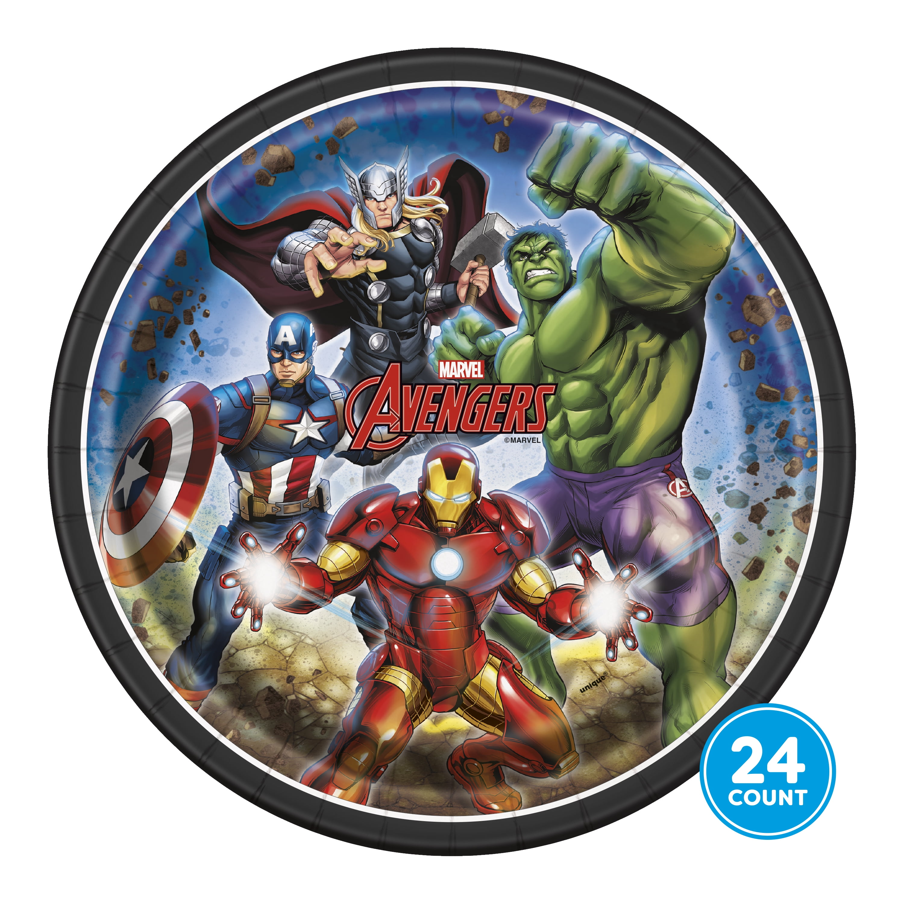 Marvel Avengers Paper Dinner Plates, 9in, 24ct