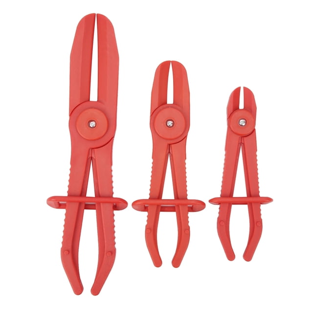 3 abrazaderas de plástico para mangueras, alicates para cortar tubos con mango antideslizante (rojo)