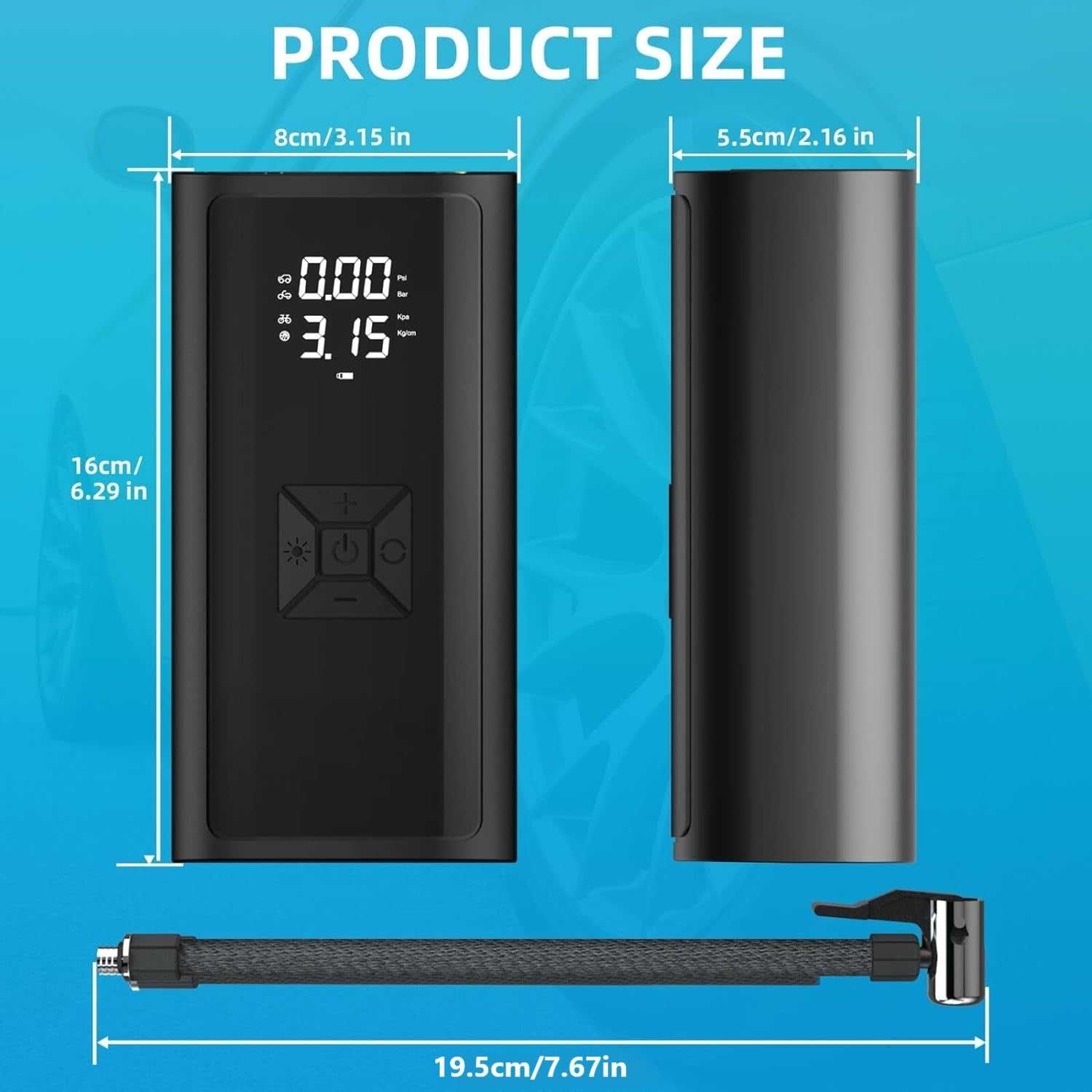 BN-LINK Tire Inflator Portable Air Compressor, Air Pump for Car Tires with Digital Tire Pressure Gauge, for Car, Motorcycle,Basketball, Inflatables, Bike Pump with LED Flashlight