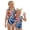 Dark Blue(American Flag Stars Striped), variant on Girls Swimsuit Size 7 One Piece Swimsuit Summer 1776 American Flag Floral Print Bikini Sets Swimming Flutter Sleeve Beach Vacation Freedom Cute Bathing Suits Sky Blue 2-3 Years