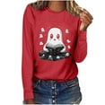 thumbnail image 6 of Miqool Halloween Spooky Season Cute Ghost Coffee Oversized Sweatshirt for Women Crewneck Long Sleeve Funny Fall Tops, 6 of 7