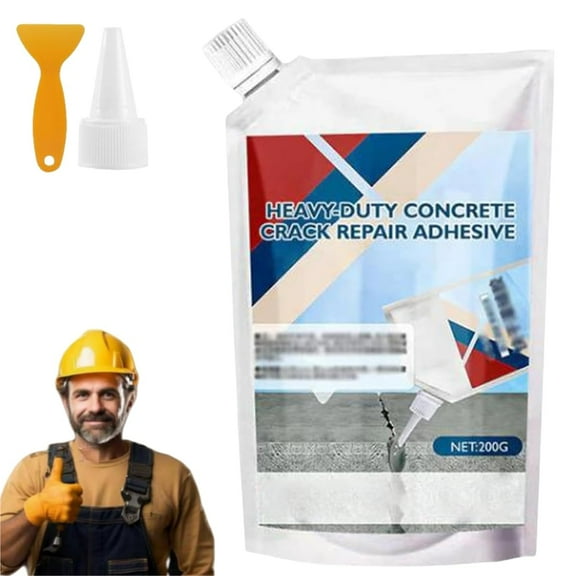 Heavy-Duty Concrete Crack Repair Adhesive - 2025 New Concrete Sealer Outdoor Waterproof for Home Repairs, Construction Projects and Renovations (Black, 200ml)