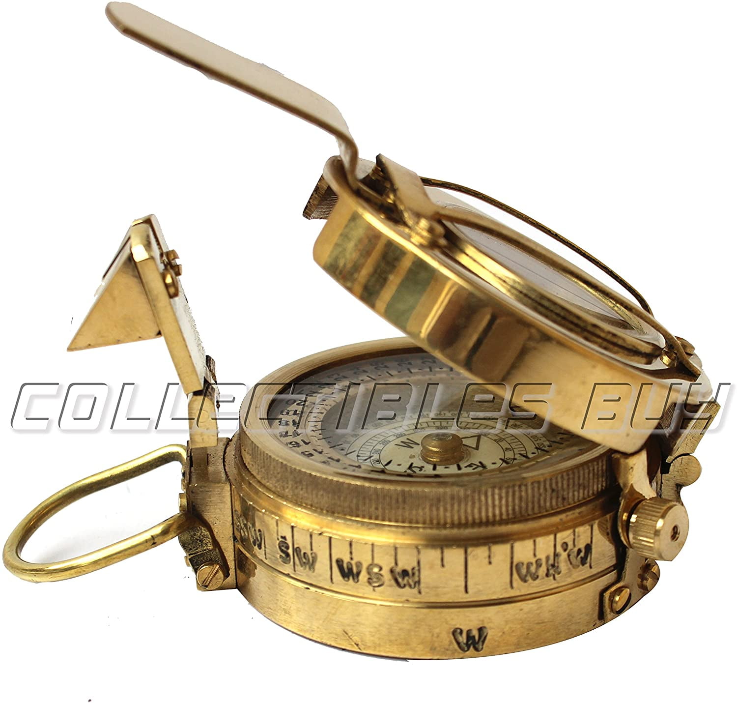 Antique Nautical Brass Military Compass Vintage Collectible Decor Style Gift 