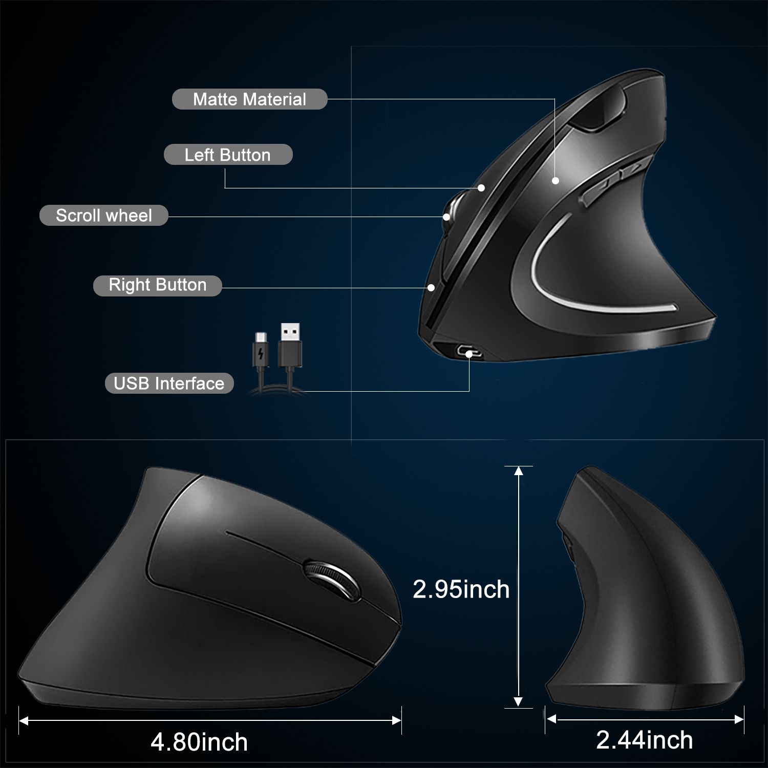 SGEYR Ergonomic Wireless Mouse photo 8