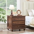 thumbnail image 5 of 3-Drawers Nightstand Chest Dresser for Bedroom Farmhouse Side Table for Living Room,Closet - Brown, 5 of 7