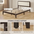 thumbnail image 5 of HOMCOM Full Size Bed Frame with Upholstered Headboard, Full Platform Bed Frame with Wooden Slats, No Box Spring Needed, Easy Assembly, Charcoal Gray, 5 of 9