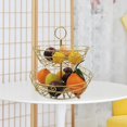 thumbnail image 1 of Panier de rangement de fruits à 2 niveaux, conteneur de collation support de organisateur support de dessert pour bureau hôtel maison Oro BLESIY Cesta de almacenamiento de frutas, 1 of 8