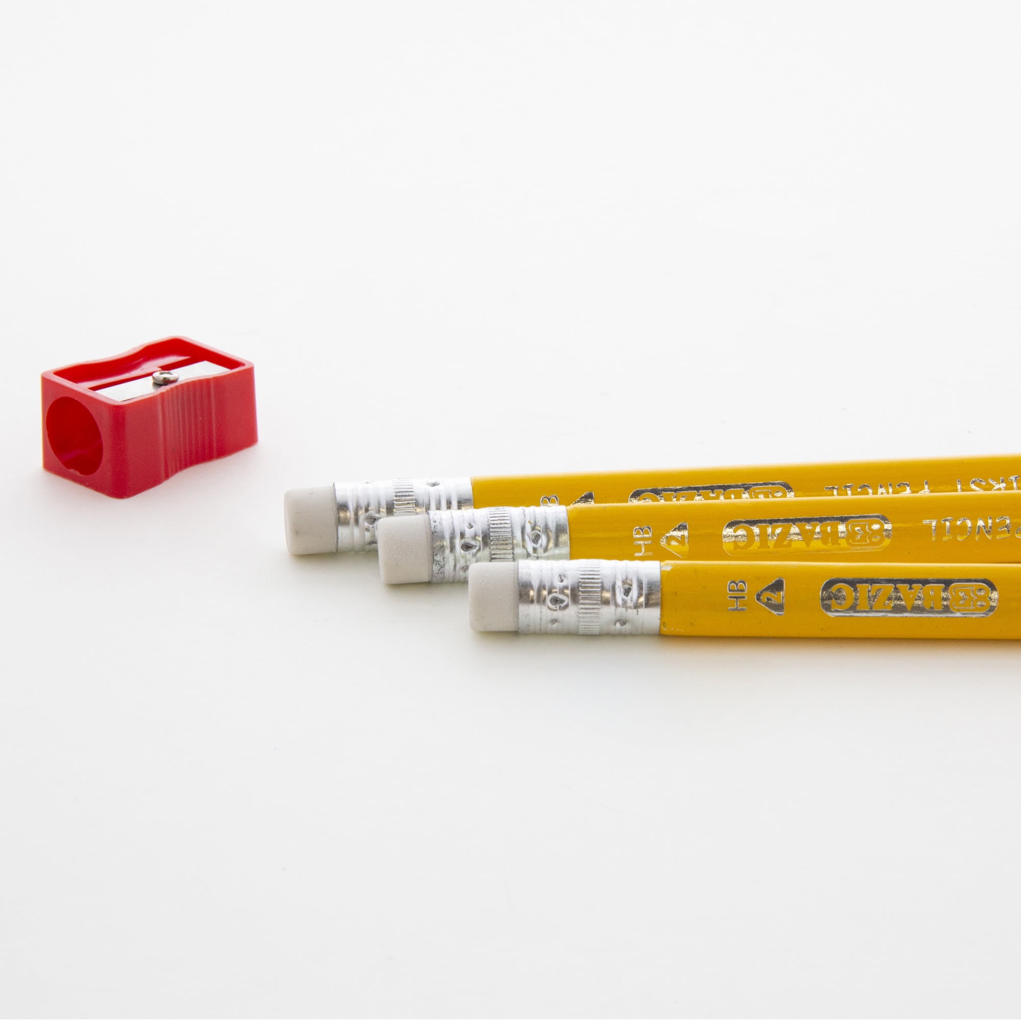 BAZIC Pencil #2 HB Pencils, Latex Free Eraser, Premium Wood Yellow Pencils  (20/Pack), 1-Pack