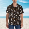 thumbnail image 2 of Honeii Pirate Skulls Print Men’s Hawaiian Shirt,Classic Button-Down Short Sleeve Shirt, for Beach, Vacation, and Outdoor Activities,X-Large, 2 of 7