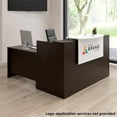 thumbnail image 4 of Arrive 72W x 72D L Reception Desk with Counter in Mocha Cherry - Engineered Wood, 4 of 12