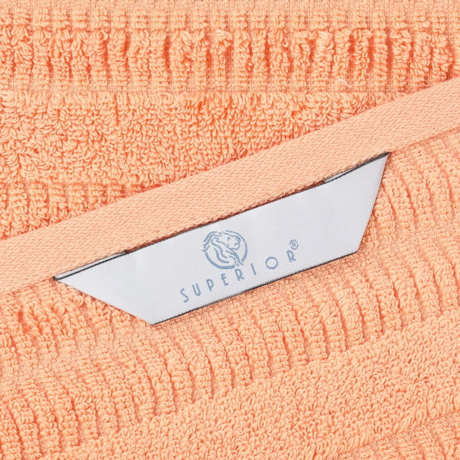 Superior Mika Smart Twist Cotton Medium Weight Bath Towels, Set of 2, Quick Dry Towels, Peach