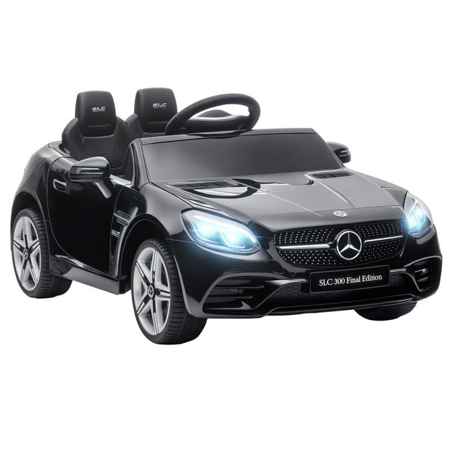 CoSoTower 12V Ride On Car with Parent Remote Control Two Motors Music Lights Suspension Wheels for 3-6 Years Black