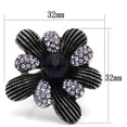 thumbnail image 2 of Luxe Jewelry Designs Women's Stainless Steel Flower Shaped Ring with Amethyst Synthetic Glass Stones, 2 of 4