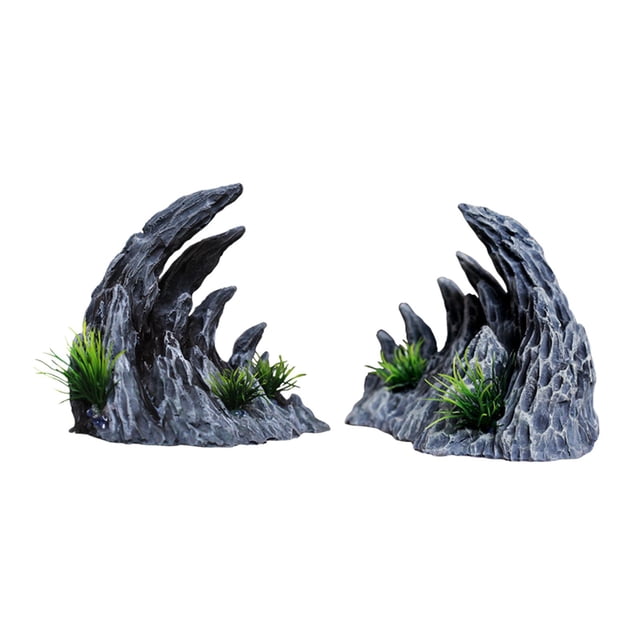 Decoración de rocalla de piedra para paisaje, vista a la montaña, cueva escondida, pequeño acuario Grande