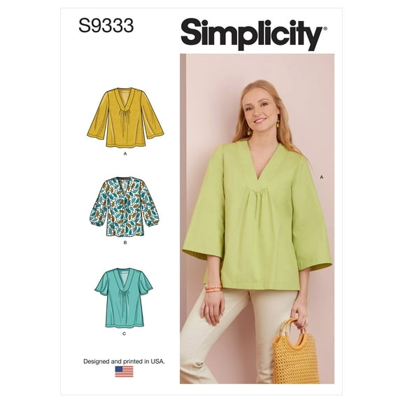 Simplicity Misses Top with Sleeve Variations-6-8-10-12-14