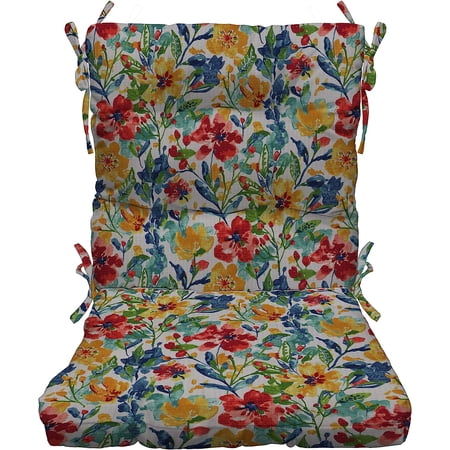 Indoor Outdoor Tufted Back Chair Cushion, Choose Color (Oakmont Hightown Festival)
