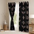 thumbnail image 3 of Feelyou Hippie Moth Damask Black Out Curtains, Boho Curtains Pack of 2 (42x63 Each), 3 of 6