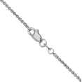 thumbnail image 2 of 14K Solid White Gold 1.4mm Round Cable Rolo Link Chain Belcher Necklace, 2 of 4
