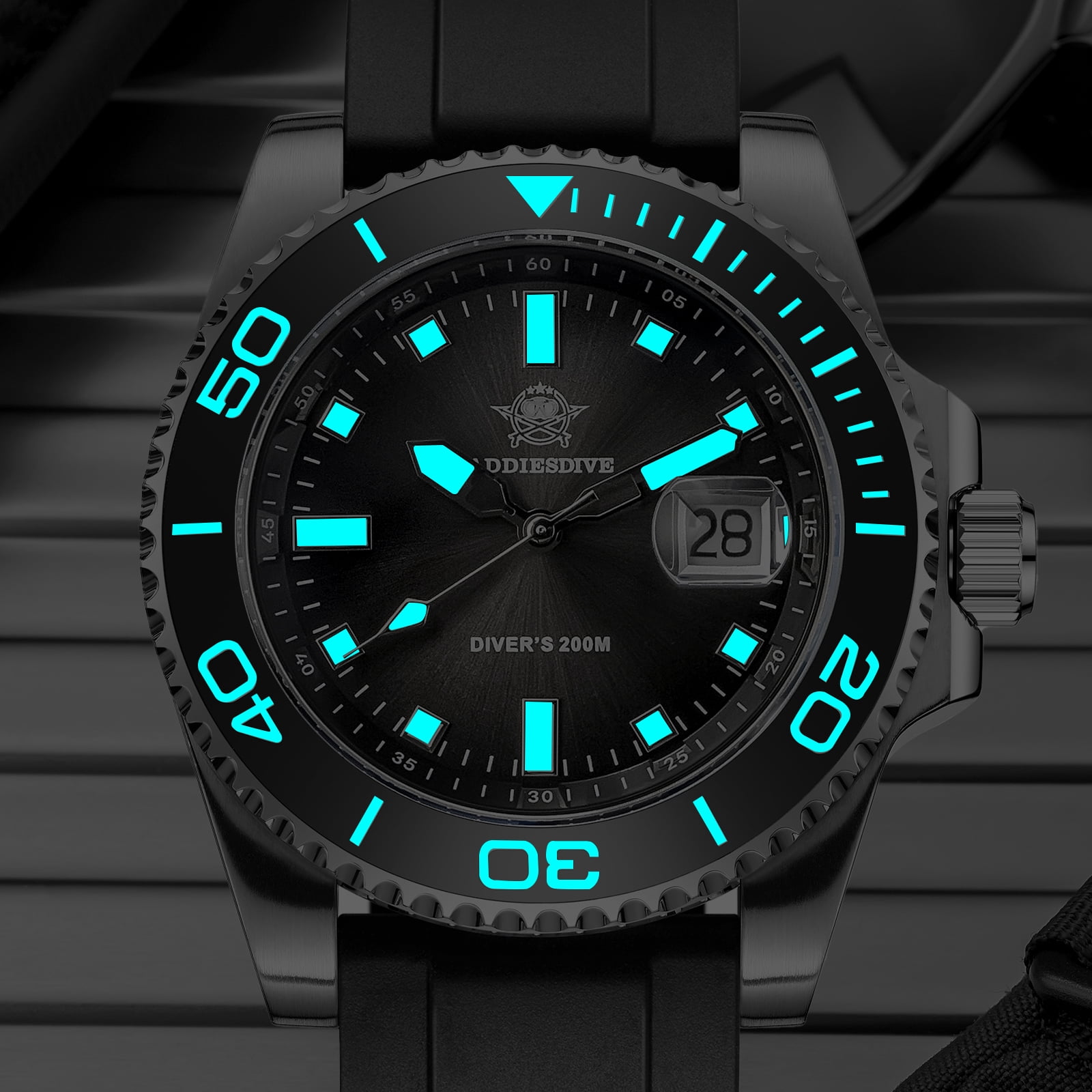 ADDIESDIVE Professional Dive Watch for Men- Japanese Quartz Movement, 200M Waterproof Quartz Watch with Ceramic Rotating Bezel & Super Luminous