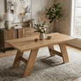 thumbnail image 3 of 71in Rectangular Dining Table, LEAGHOME 6-8 Seater Kitchen Table, Family Dinner Table for Dining Room, Multifunctional for Home Office & Conference Use, Walnut, 3 of 9