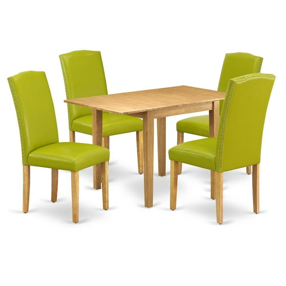 East West Furniture Norden 5-piece Traditional Wood Dining Set in Oak