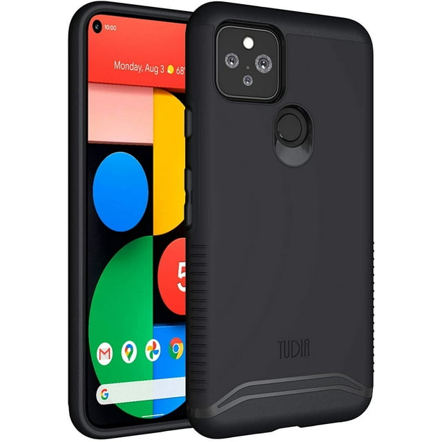TUDIA Merge pour Google Pixel 5 Étui Robuste - Noir Mat