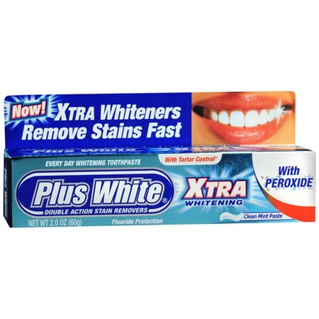 Plus White Whitening Xtra Dentifrice Avec 2 Oz un peroxyde, 6 Pack