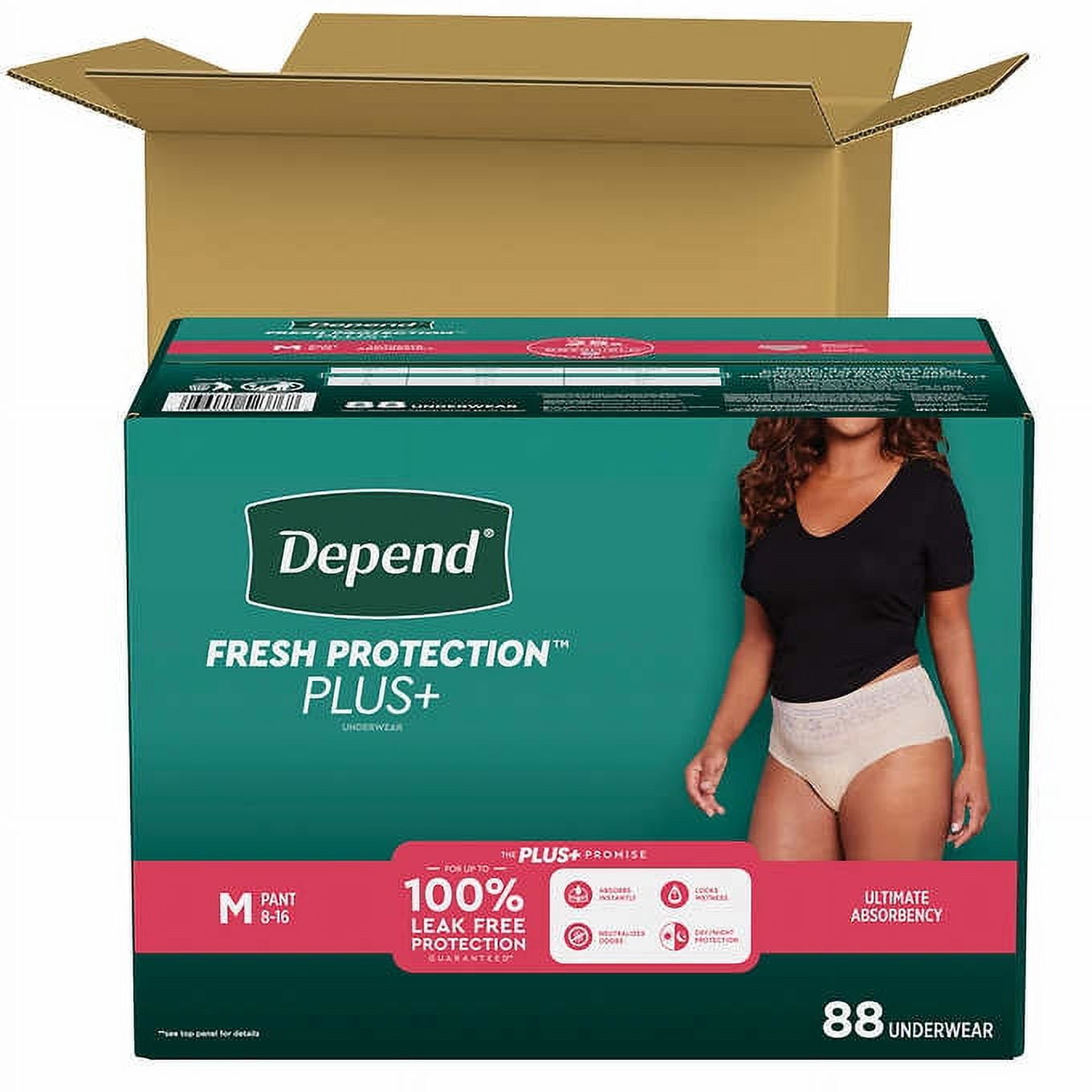 Depend Protection plus for Women Medium (31-37 Waist) 88 Ct 