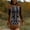 Coffee, variant on Women's Skeleton Print Dress, Round Neck Long Sleeve with Lace Detail, Slim Fit Mini for Halloween Party
