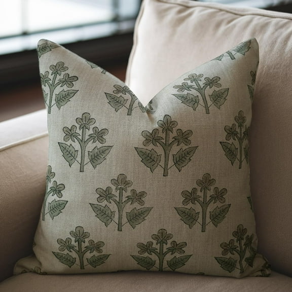 Thick Linen Pillow Covers for Cozy Spaces, Hand block prints, 12"X20" By Fabdivine, Chahat