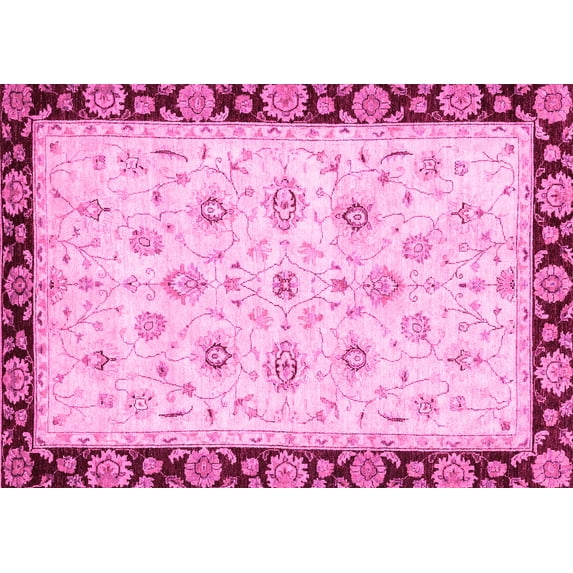 Ahgly Company Indoor Rectangle Oriental Pink Traditional Area Rugs, 5' x 7'