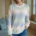 thumbnail image 5 of Women Long Sleeve Casual Gradient Slip Knit Sweater Basic Outfits Winter Clothing Fashion Fall Clothes, 5 of 7