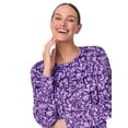 thumbnail image 6 of Aria Women’s Long Sleeve Stretch Velour 44" Sleepwear Nightgown, Sizes XS-5X, 6 of 7