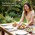 thumbnail image 3 of Platos Desechables Blancos 7/9 Pulgadas,100% Compostables | Hechos de Bagazo de Caña de Azúcar | Color Natural | Resistentes a Líquidos| Seguros | Ideales para Comidas al Aire Libre y Fiestas, 3 of 7