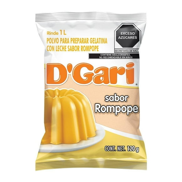 Polvo para preparar gelatina D' Gari de leche sabor rompope 120 g