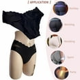 thumbnail image 6 of BIMEI Camel Toe Proof Thong Avoid Camel Toe Concealer Pad Panty Invisible Guard for Women Bikini Brief Underwear,Black Wavy Edge,L, 6 of 7