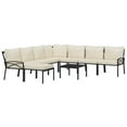 thumbnail image 3 of vidaXL 9 Piece Patio Lounge Set with Sand Cushions Steel, 3 of 12