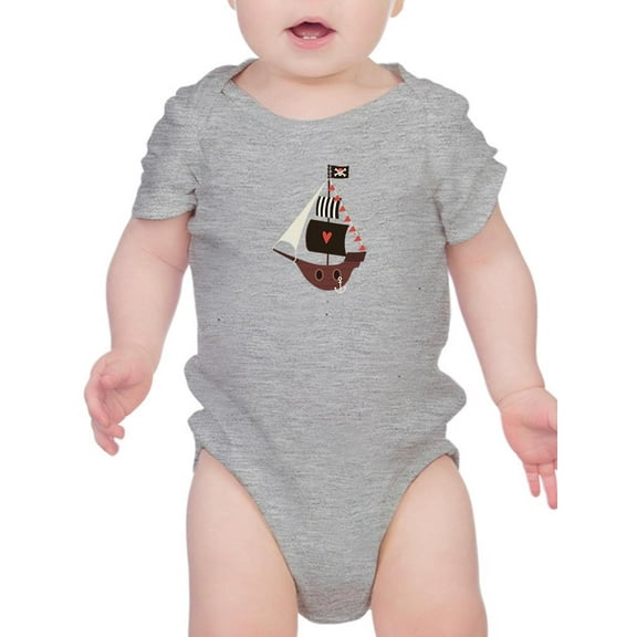 Cute Pirate Ship W Heart Bodysuit Infant -Image by Shutterstock, 12 Months