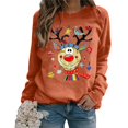 thumbnail image 2 of Sgkm Crewneck Sweatshirts Women Casual Long Sleeve Graphic Tee Shirts Pullover Tops for Women XXL Orange, 2 of 7