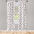 thumbnail image 4 of Ambesonne Ostrich Window Curtains, Tropical Palm Leaves Motifs, Each 28" W x 63" L, Pale Pink Dark Grey, 4 of 4
