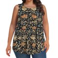 thumbnail image 2 of Pounoo Plus Size Tops for Women Sleeveless Crewneck Floral Print Tanks Weekend Errands Brunch Date Casual Cozy Loose Tops Gift, 2 of 7