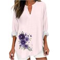 thumbnail image 2 of Ugoldhm Plus Size Womens Tops - Fashion 2024 Smocked Long Sleeve V Neck Shirts Floral Print Shirts Fashion from $5, 2 of 4