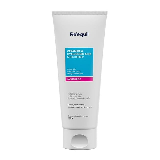 RE' EQUIL Ceramide & | Moisturizer For Face | Barrier Repair Cream | Long Lasting Hydration | Suitable For Normal To Dry Skin | 100G