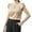 Khaki, variant on Elegant Plain Top Round Neck Khaki Sleeveless Women's Blouses XS (2)