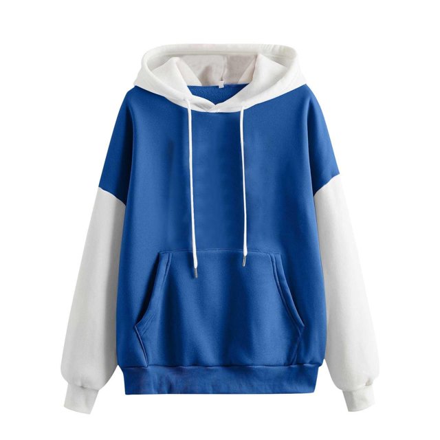 Yuyuzo Sweat-Shirts Mignons à Manches Longues Patchwork de Couleur Unie Pull à Capuche pour Femmes