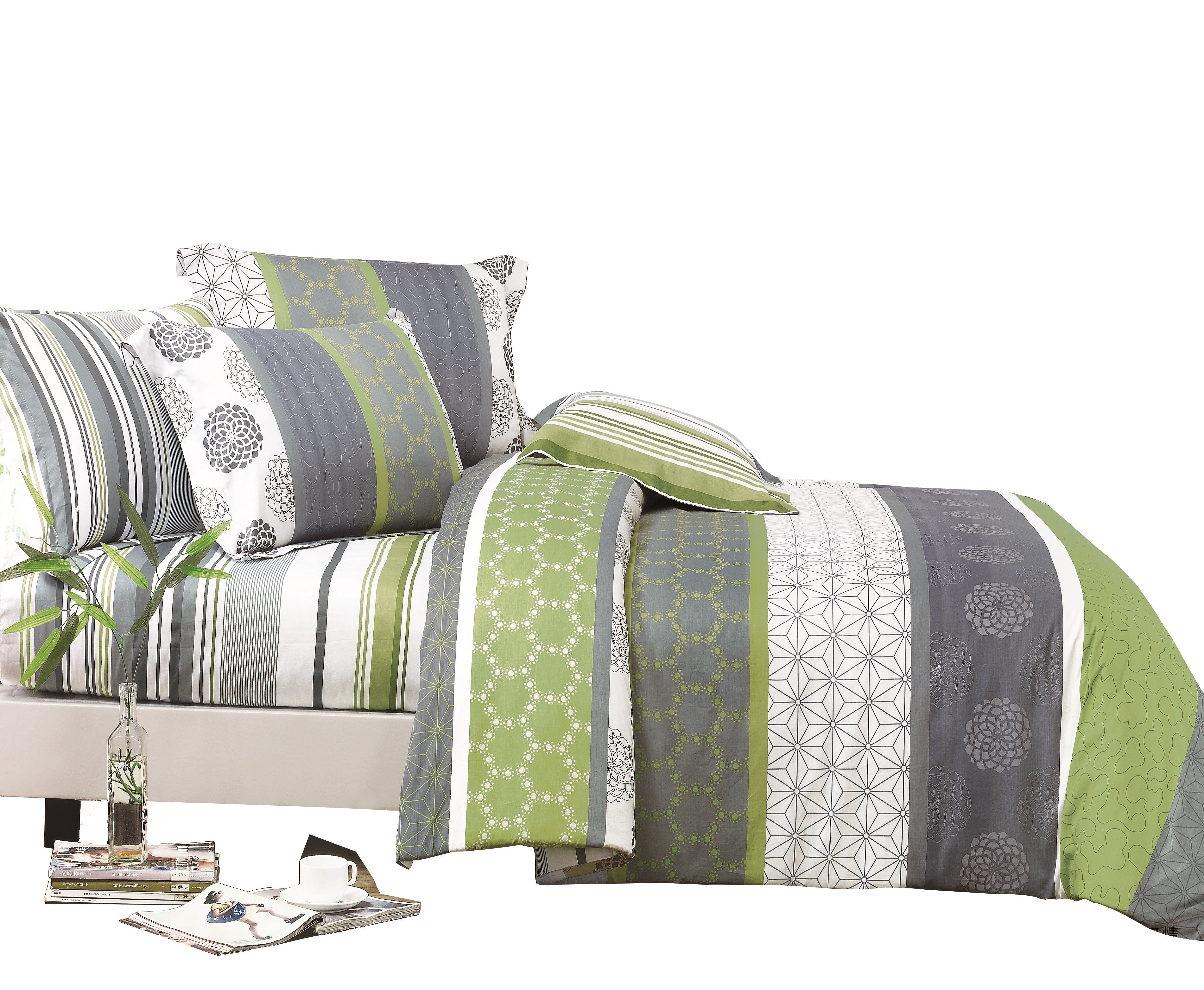 Swanson Beddings Serene 3-Piece 100% Cotton Bedding Set: Duvet Cover and Two Pillow Shams (King) (Comforter is NOT included)